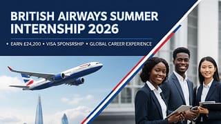 British Airways internship 2026, summer internship UK, paid internship abroad, British Airways graduate program, visa sponsorship jobs UK