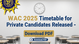 External WAEC 2025 Timetable for Private Candidates Nov/Dec – Download PDF