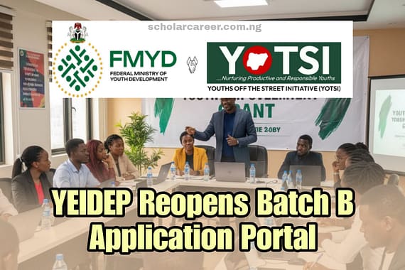 YEIDEP Reopens Batch B Application Portal – See How to Register Now